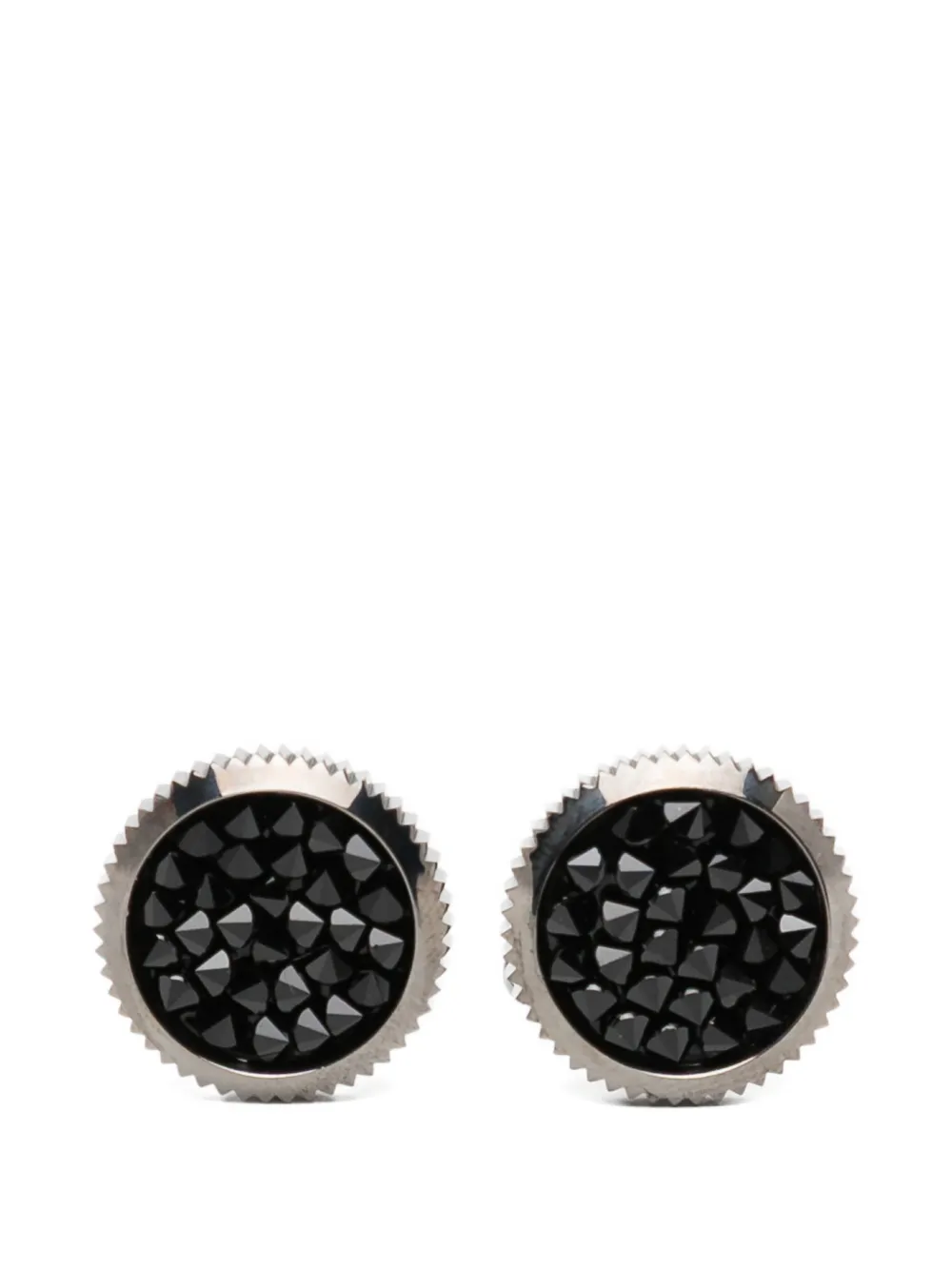 Giorgio Armani crystal-embellished cufflinks – Black