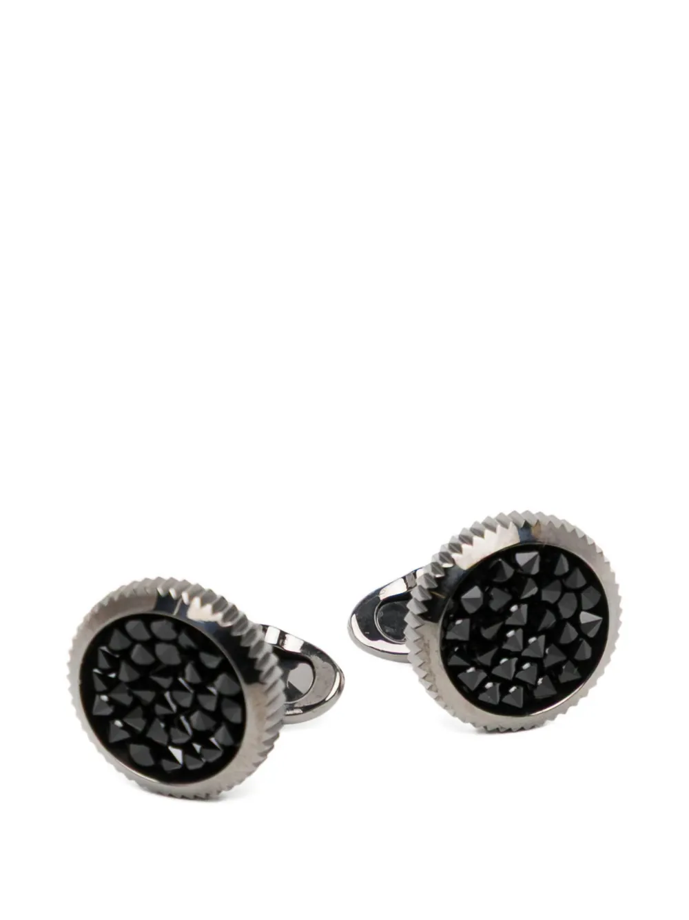 Giorgio Armani crystal-embellished cufflinks - Zwart