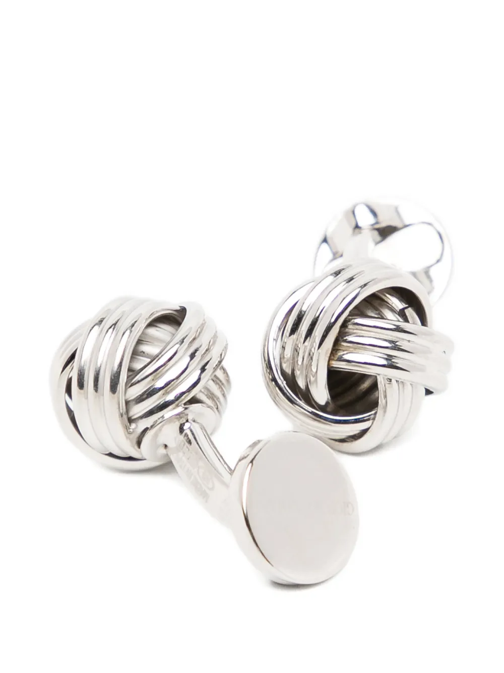 Giorgio Armani knot-detail cufflinks - Zilver
