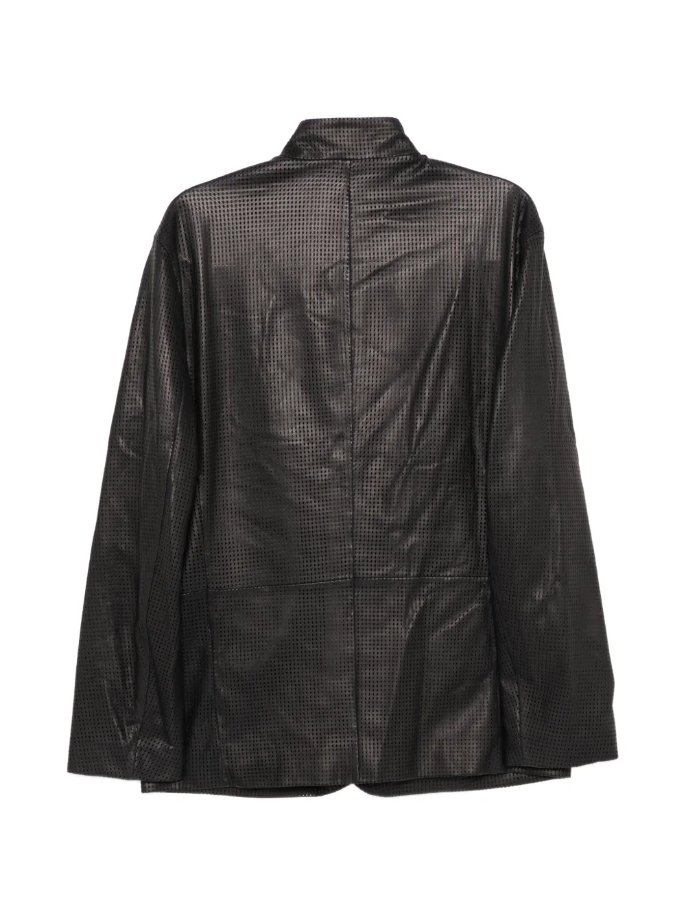Giorgio Armani Leren jack Zwart