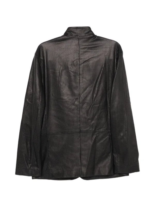 Giorgio Armani Perforated Leather Jacket | Black | FARFETCH