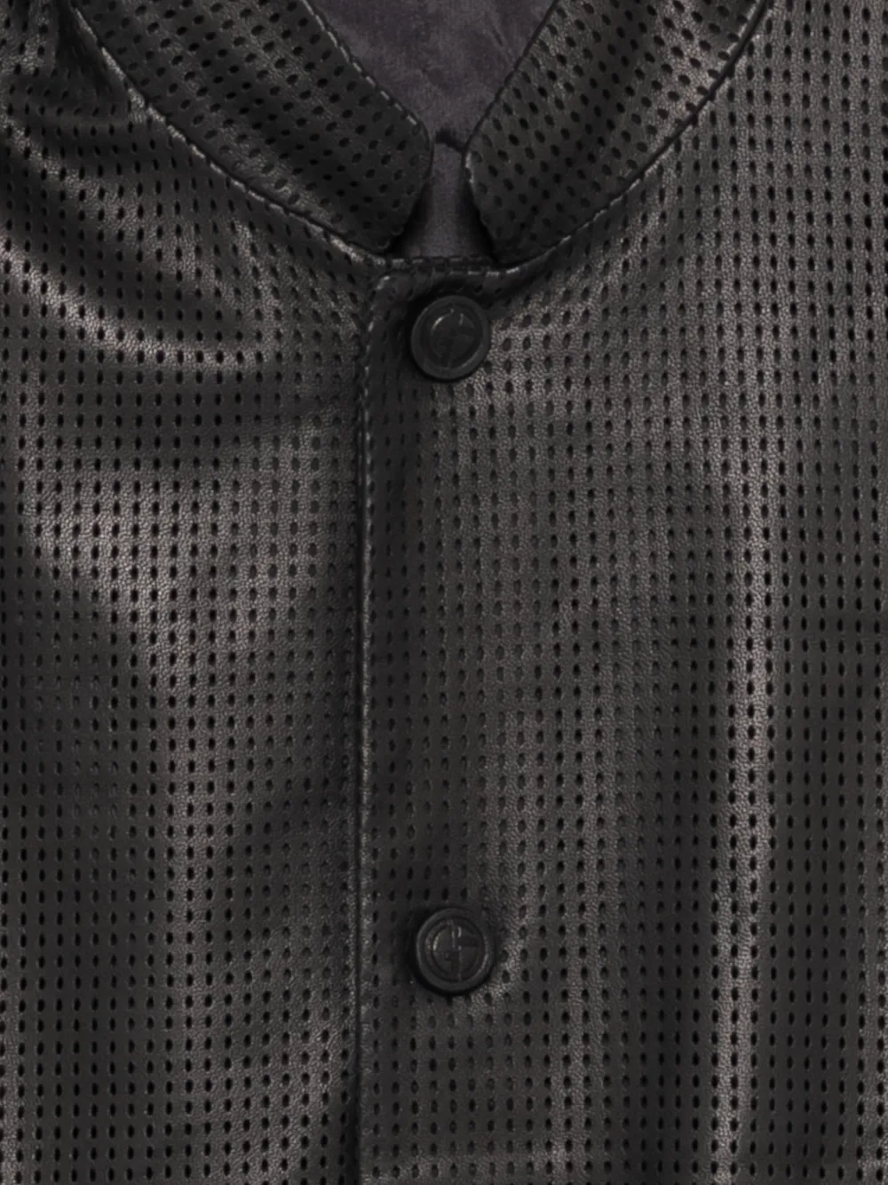 Giorgio Armani Leren jack Zwart