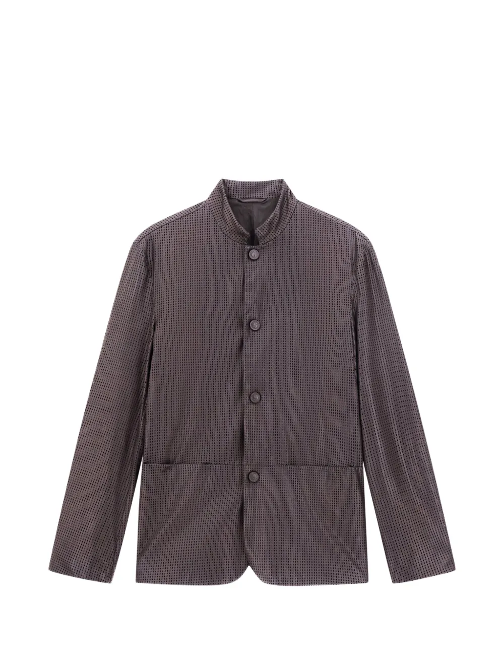 Giorgio Armani Leren jack Zwart