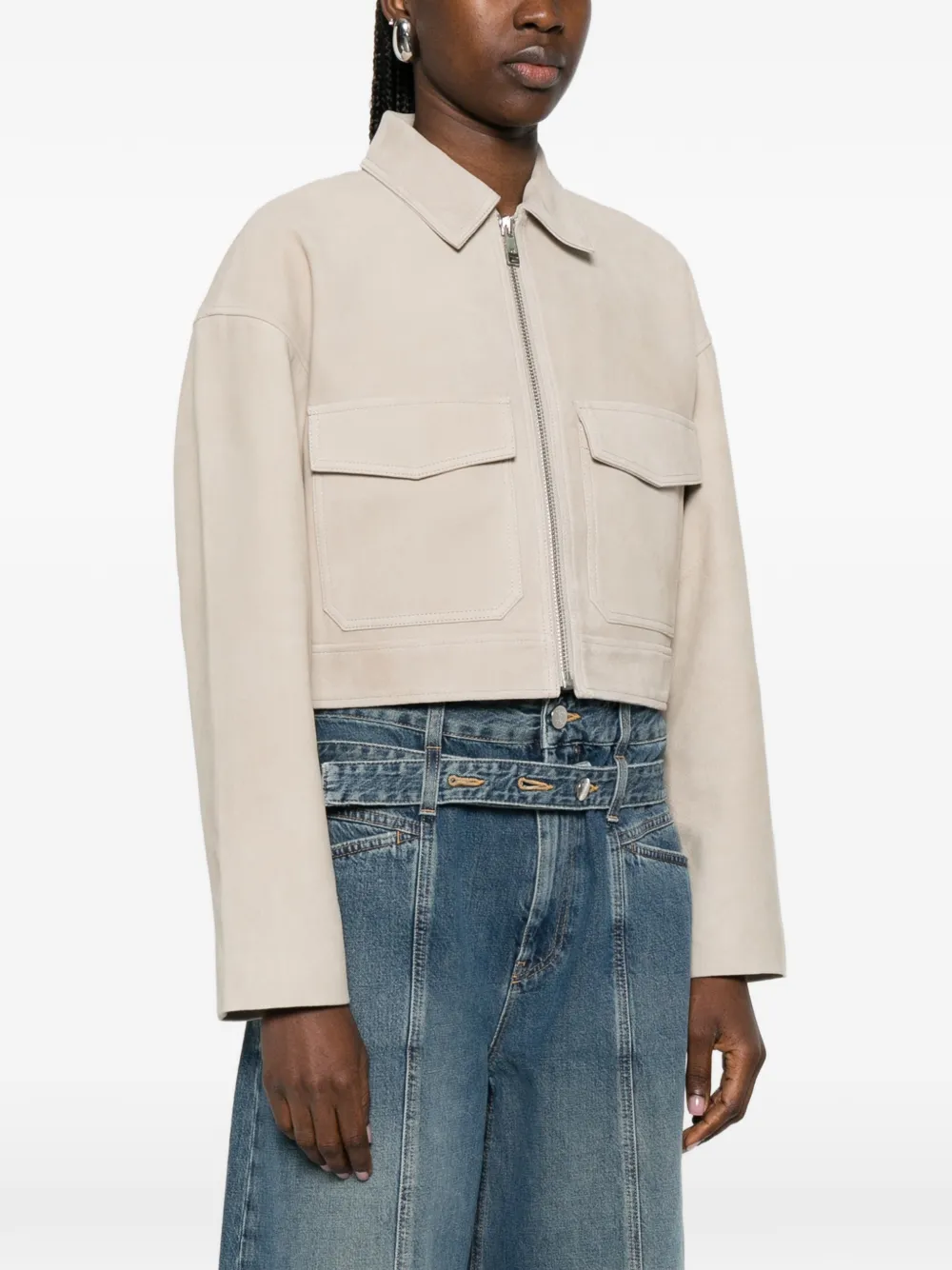  Anine Bing Christian Pocket Zip Jacket - Neutrals 