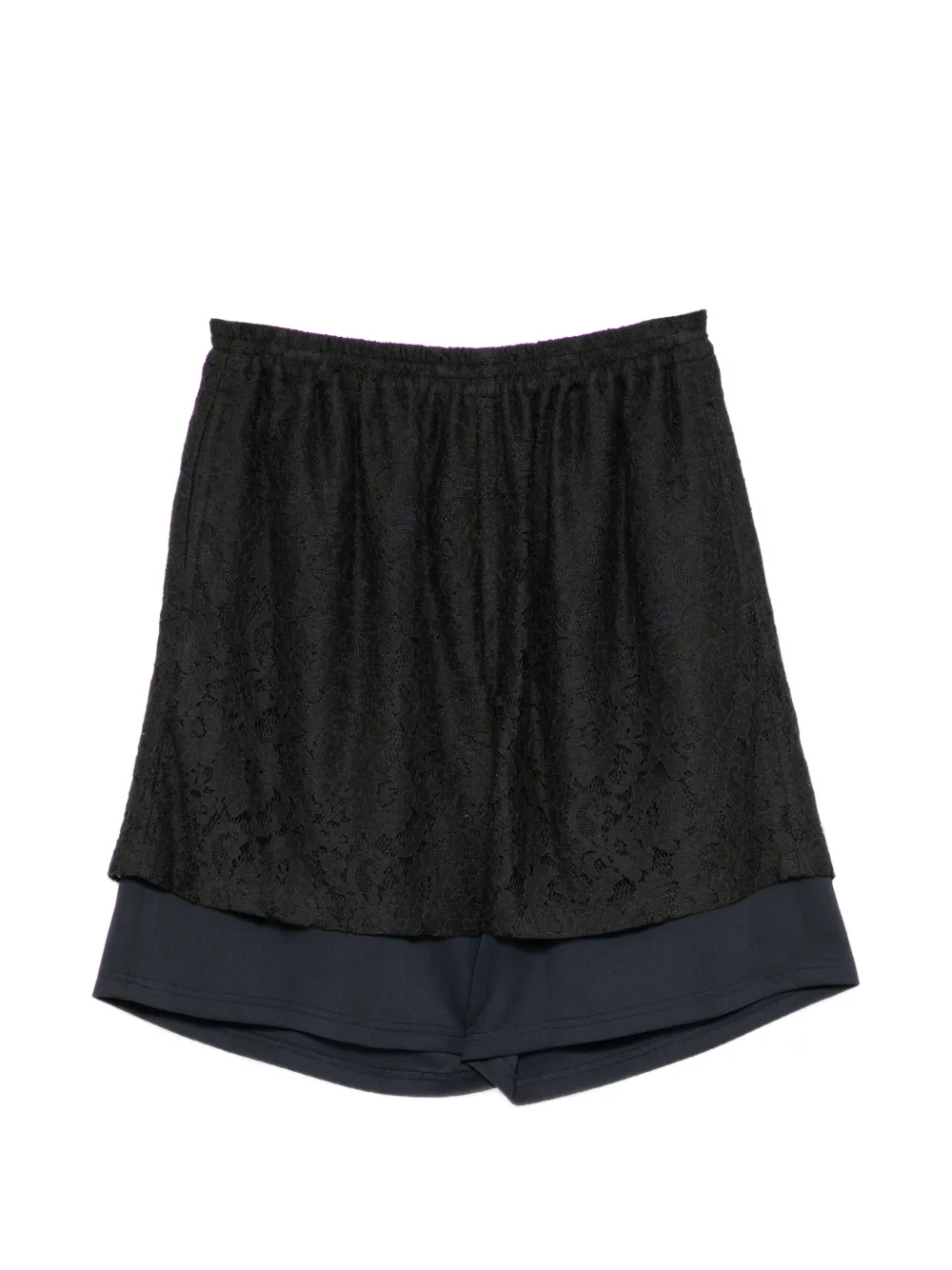 pushBUTTON lace-embellished shorts - Nero