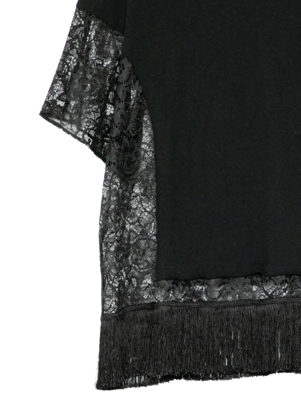 Undercover T-shirt verfraaid met kant Zwart