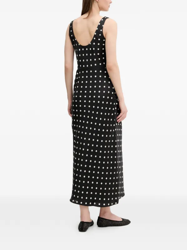 abercrombie polka dot dress Abercrombie & Fitch polka-dot Split Midi Dress | Black