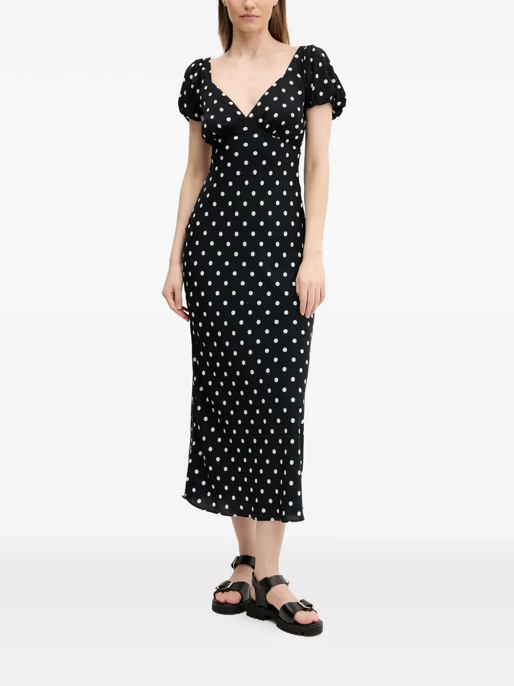 Abercrombie & Fitch polka-dot tie midi dress - Nero