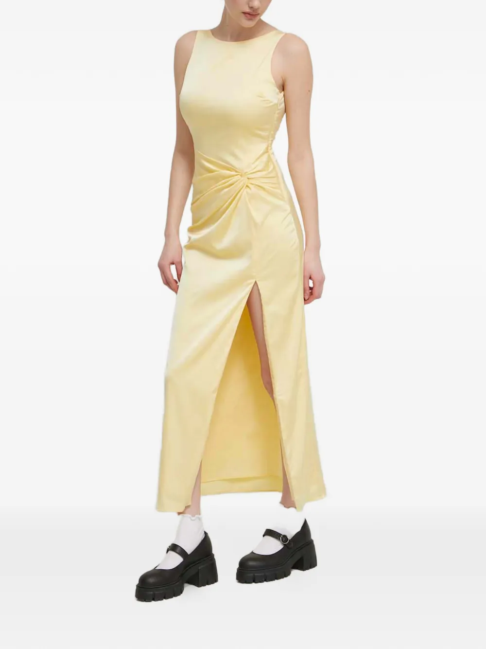 Abercrombie & Fitch knot split maxi dress - Geel