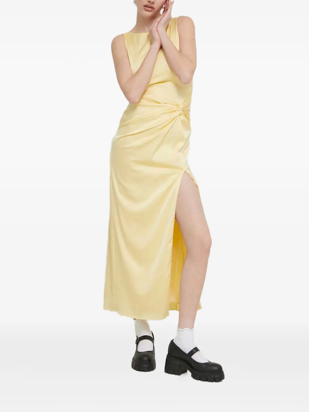 Abercrombie & Fitch Knot Split Maxi Dress | Yellow | FARFETCH