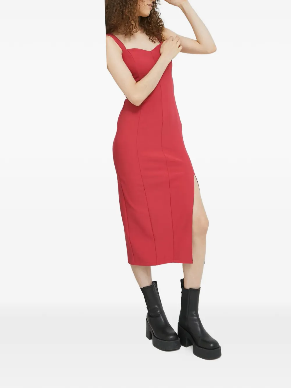  Abercrombie & Fitch Side-slit Midi Dress - Red 