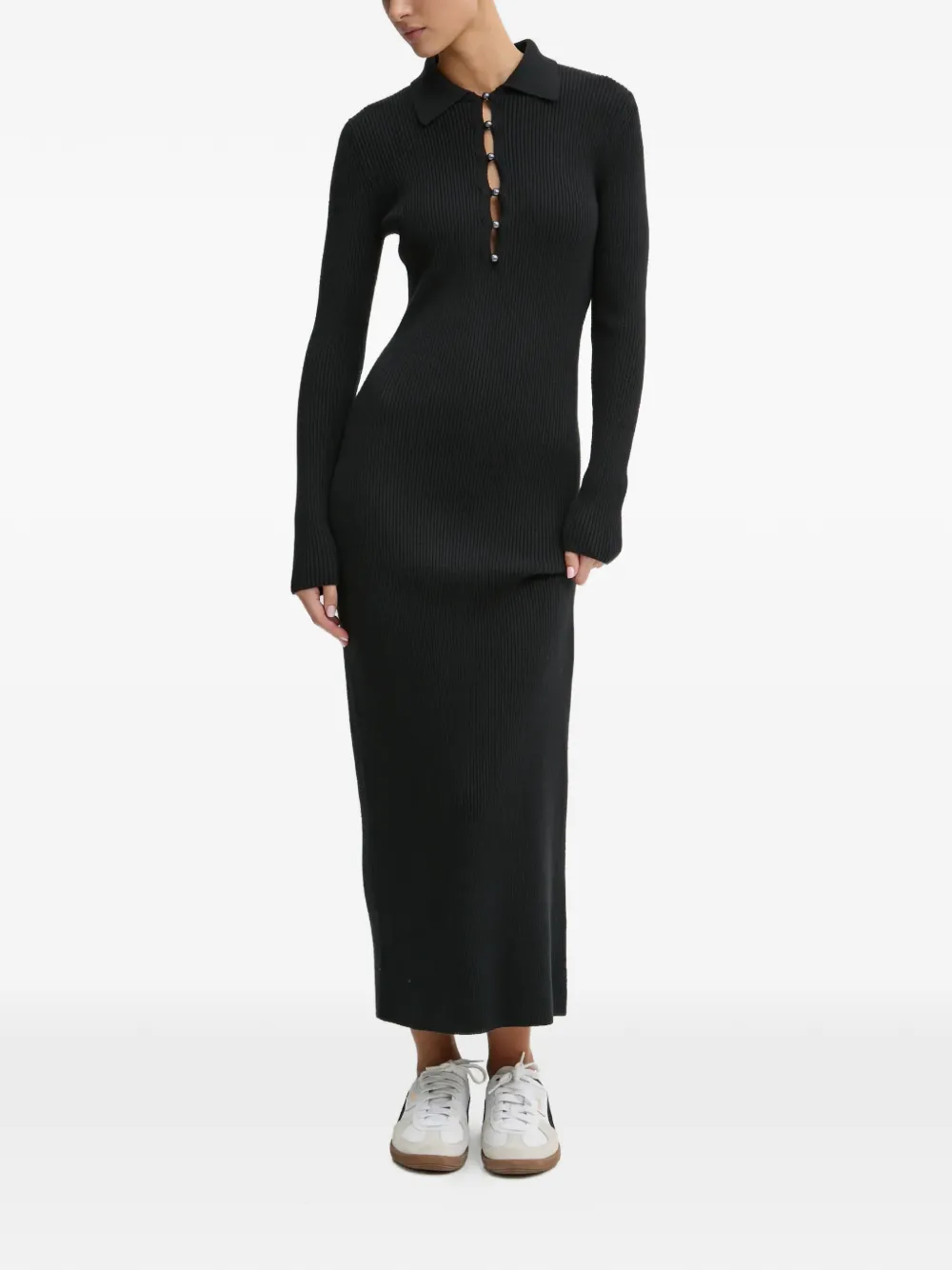 Abercrombie & Fitch ribbed maxi dress - Nero
