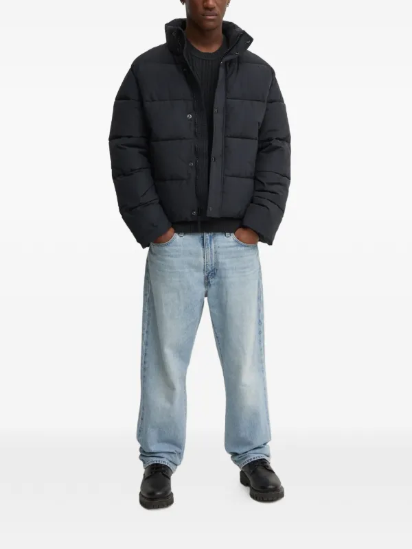 Abercrombie & Fitch Jaqueta Acolchoada Com Zíper | Preto | FARFETCH BR