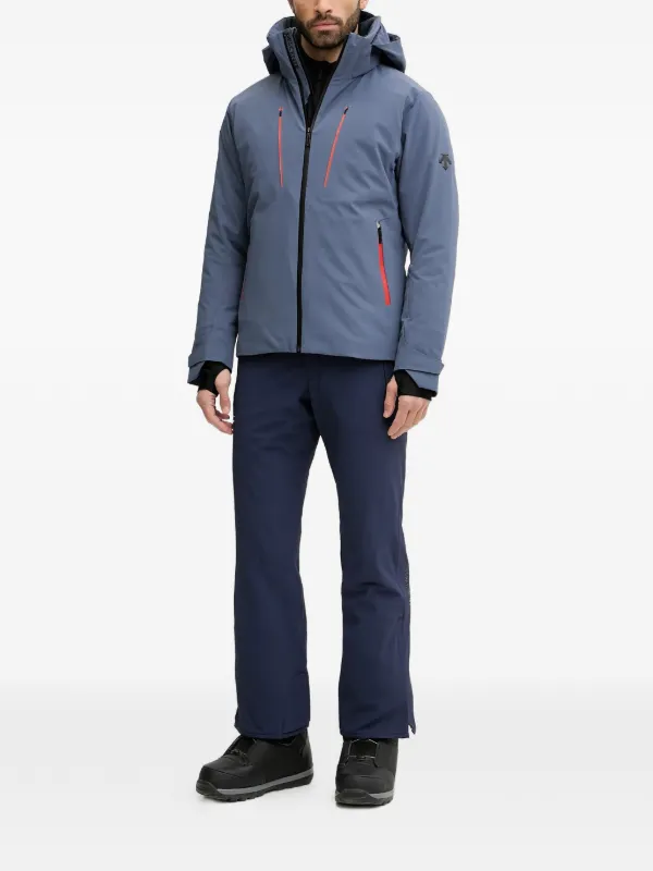 DESCENTE Hooded zip-fastening Ski Jacket | Grey | FARFETCH MY