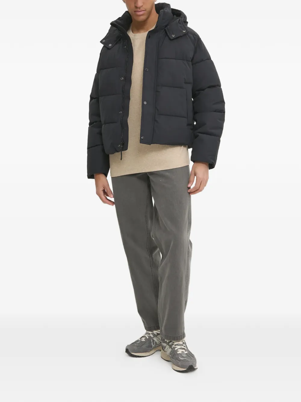  Abercrombie & Fitch Buttoned Hooded Jacket - Black 