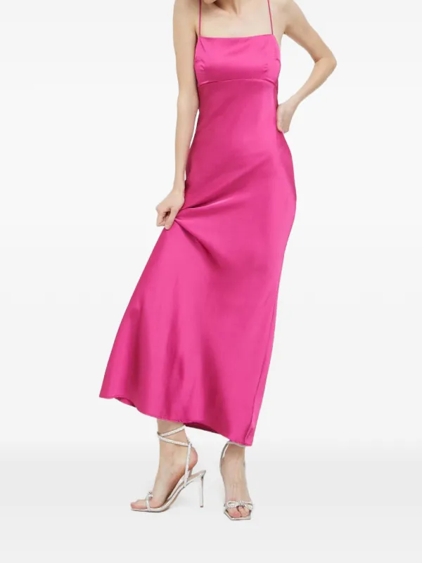 abercrombie pink dress & Fitch cut out detail flowy maxi with built in bra in floral print featuring hardware details at the straps Abercrombie Emerson Puff Sleeve Mini