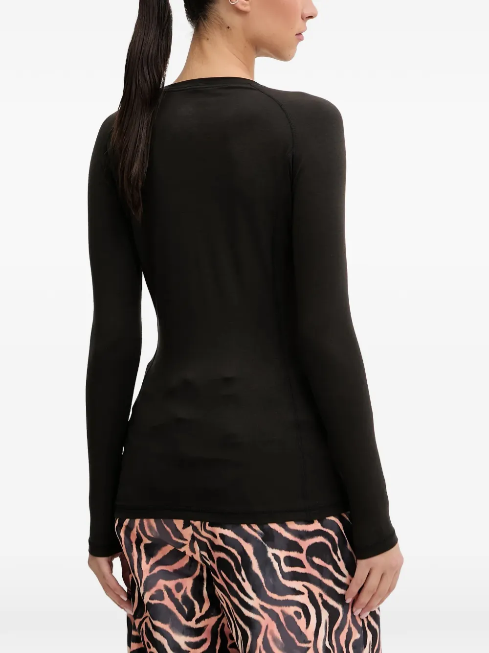 DESCENTE Ondershirt met lange mouwen Zwart