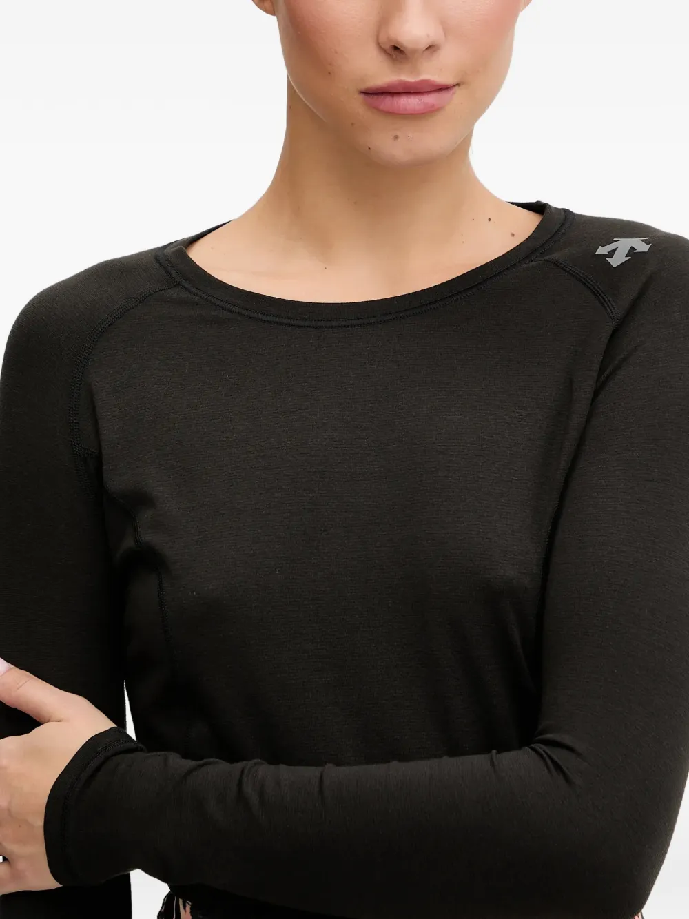 DESCENTE Ondershirt met lange mouwen Zwart