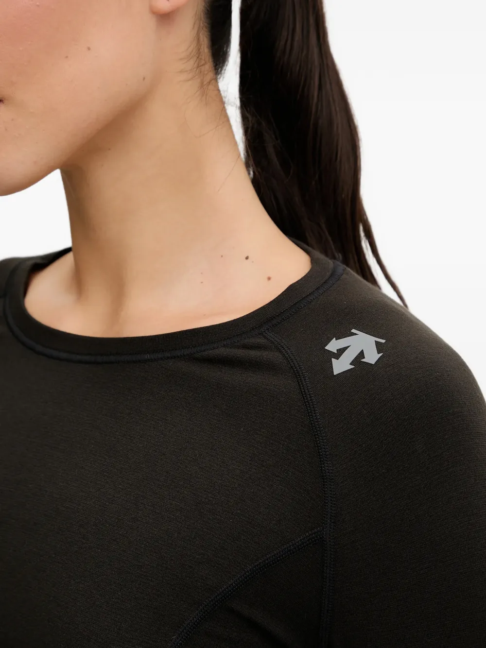 DESCENTE Ondershirt met lange mouwen Zwart