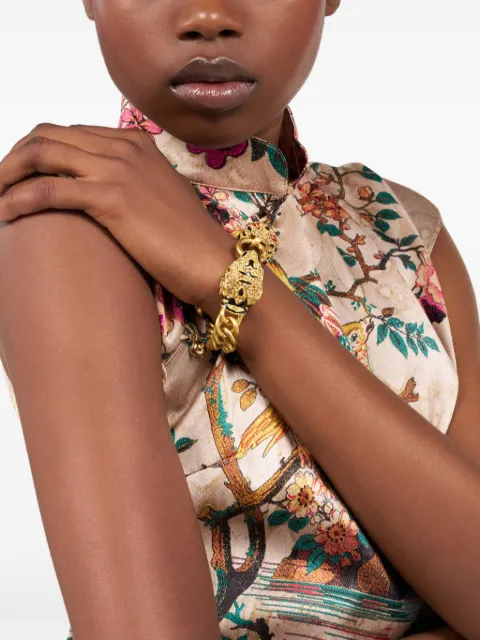 Roberto Cavalli Roar tiger-head chain bracelet