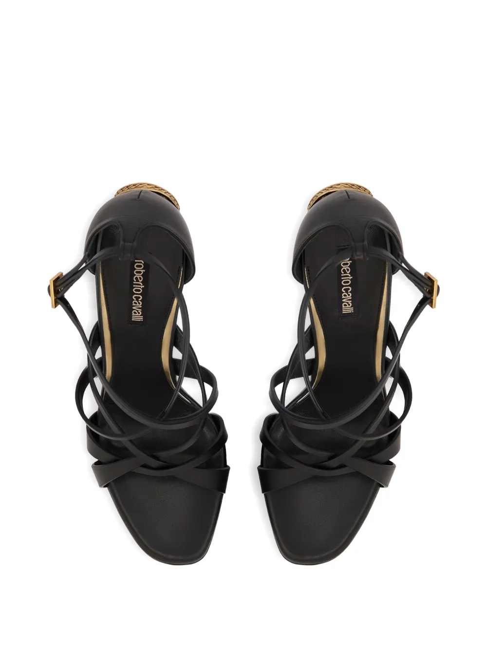 Roberto Cavalli Serpentine stiletto sandals Zwart