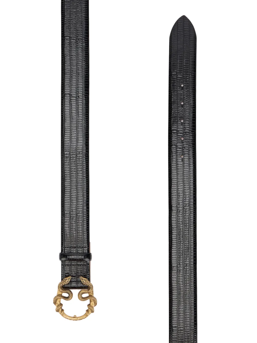 Roberto Cavalli Serpentine buckle leather belt - Zwart
