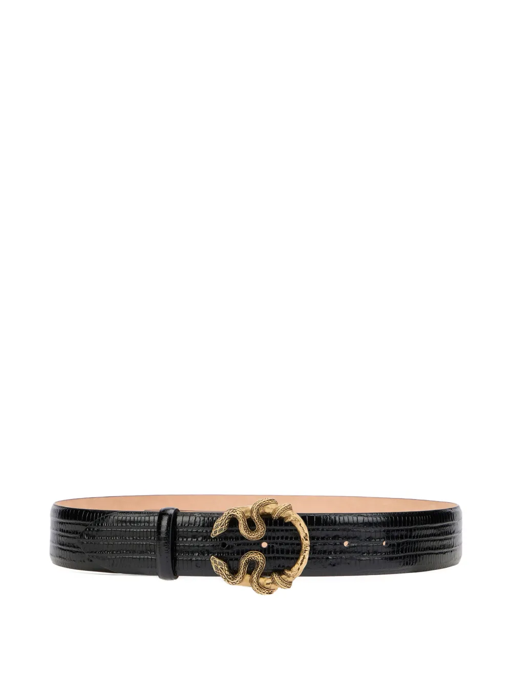 Roberto Cavalli Serpentine buckle leather belt - Nero