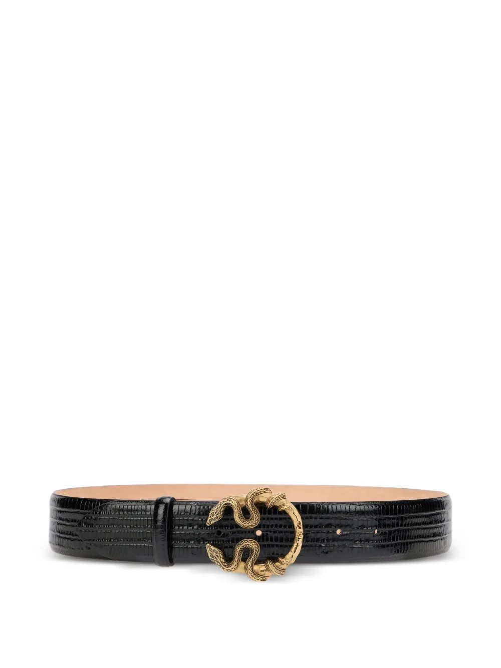 Roberto Cavalli Serpentine buckle leather belt - Nero