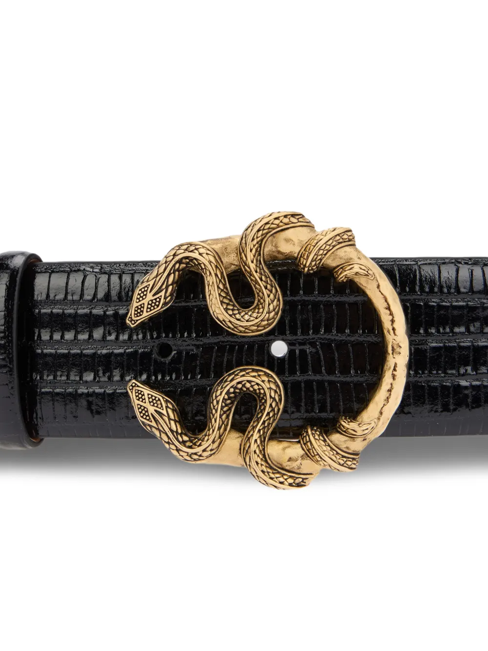Roberto Cavalli Serpentine leren gespriem Zwart