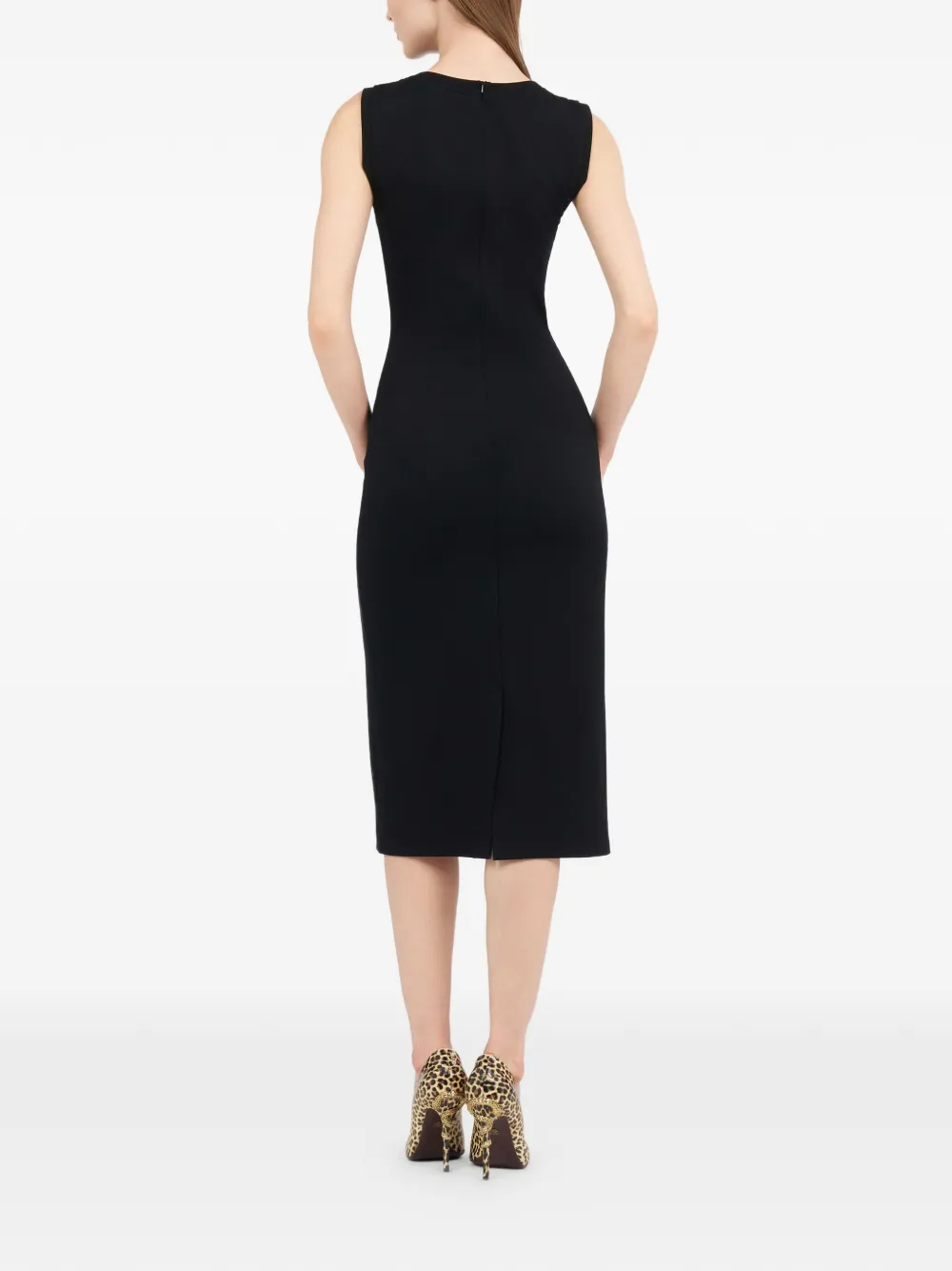embroidered cut-out midi dress
