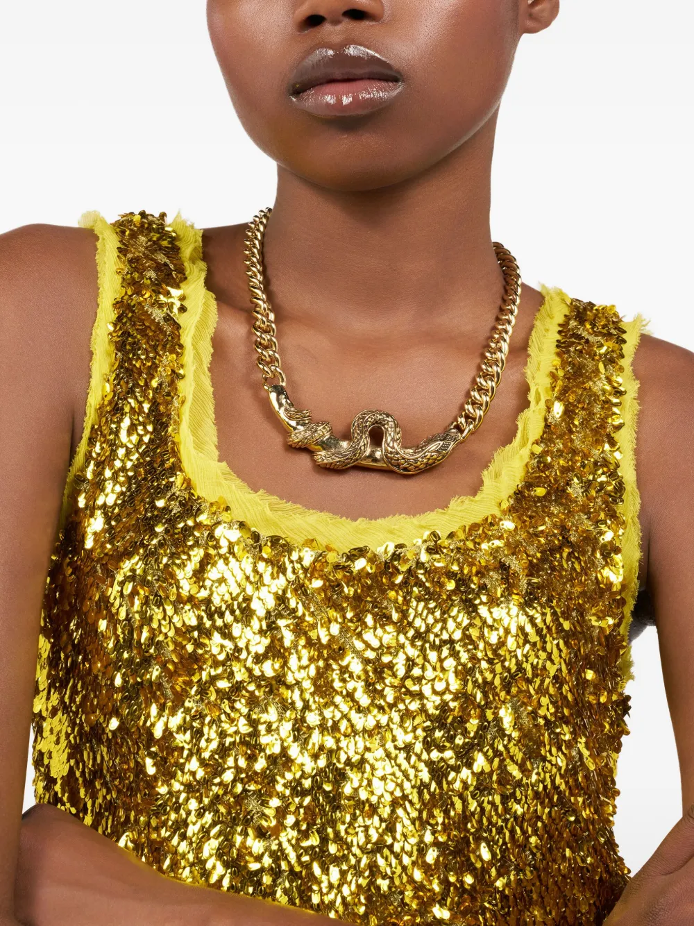 Roberto Cavalli Serpentine chain necklace - Goud