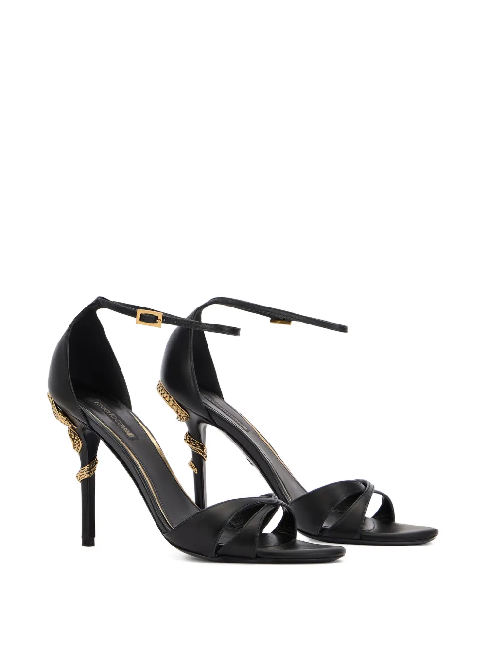 Roberto Cavalli Serpentine sandals Zwart