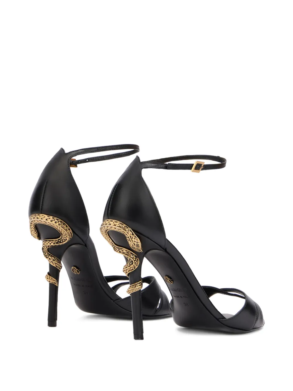 Roberto Cavalli Serpentine sandals Zwart