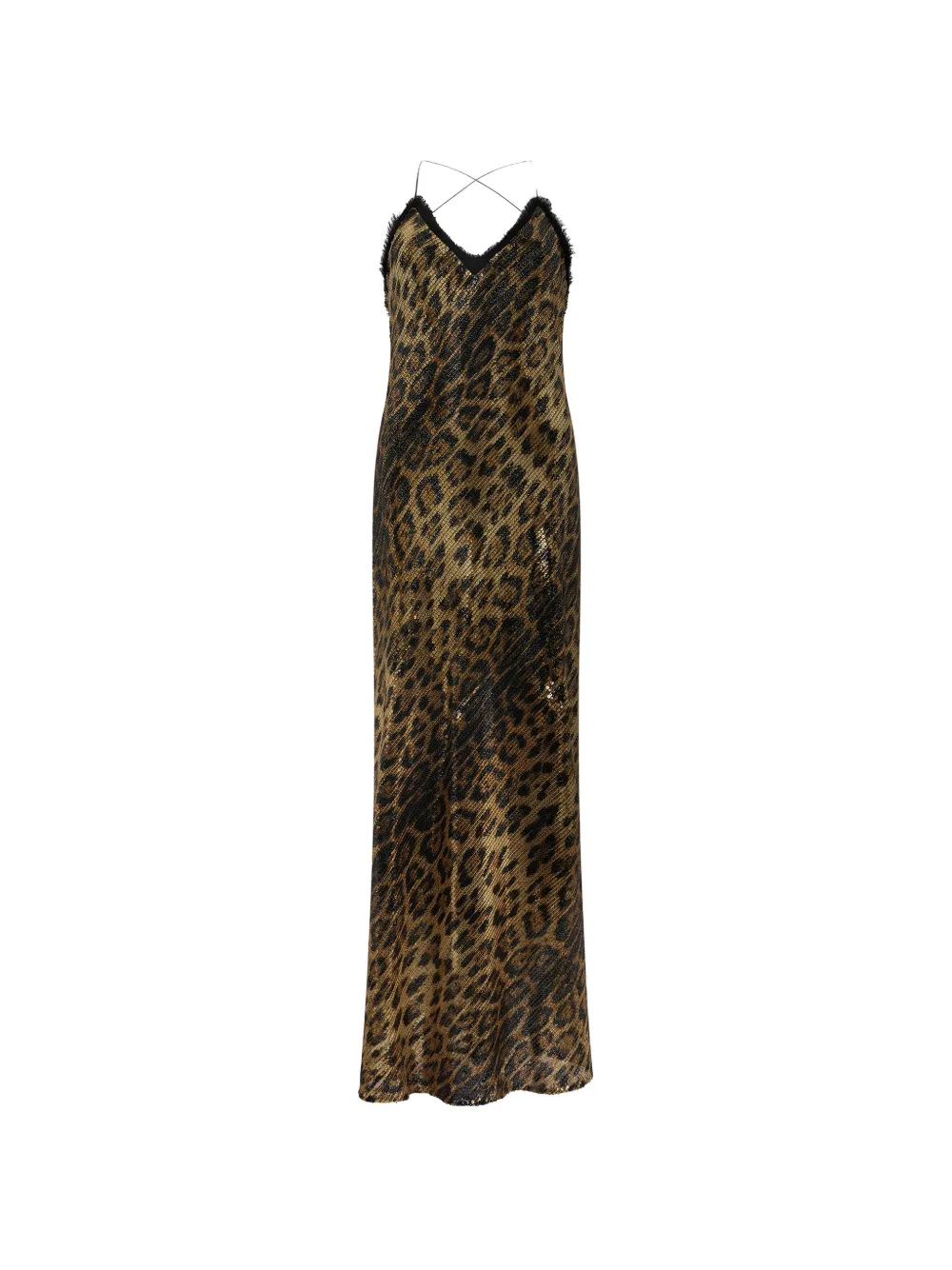 Roberto Cavalli jaguar-print embellished maxi dress - Marrone