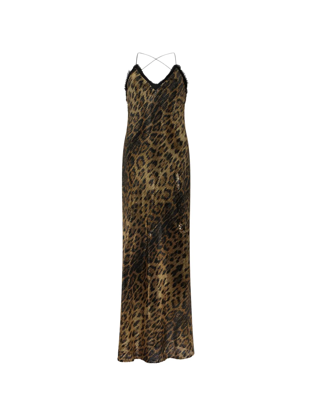 Roberto Cavalli jaguar-print embellished maxi dress - Marrone