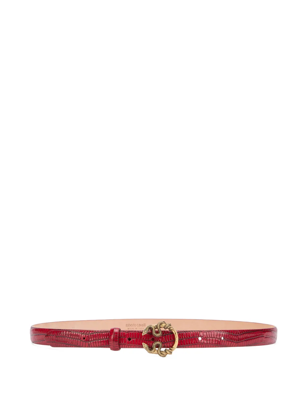 Roberto Cavalli Serpentine leather belt - Rosso