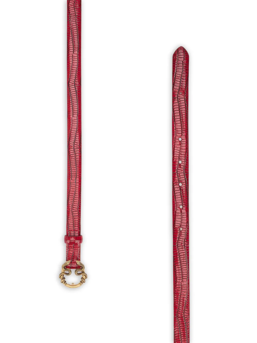 Roberto Cavalli Serpentine leren riem Rood