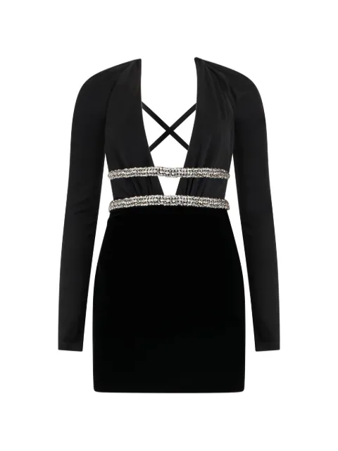 Roberto Cavalli embellished V-neck mini dress