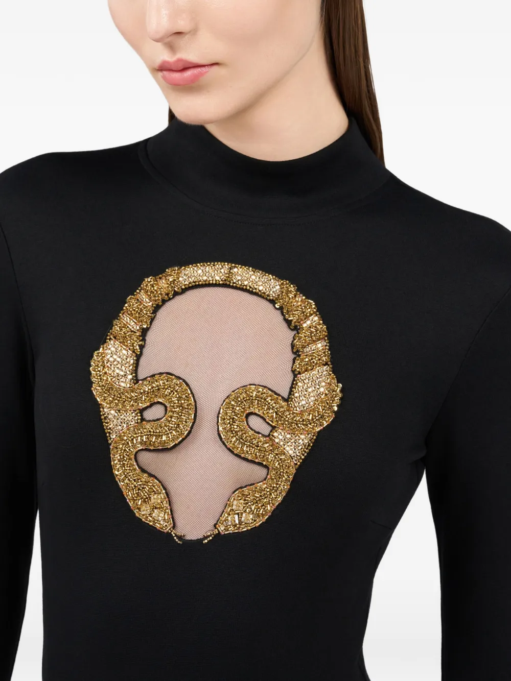 Roberto Cavalli Top met borduurwerk Zwart