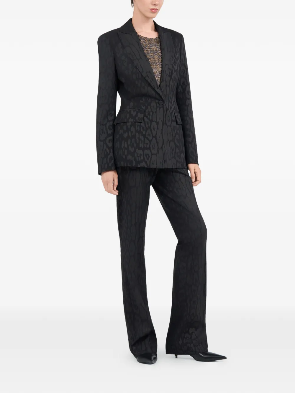 Roberto Cavalli Jack met enkele rij knopen Zwart