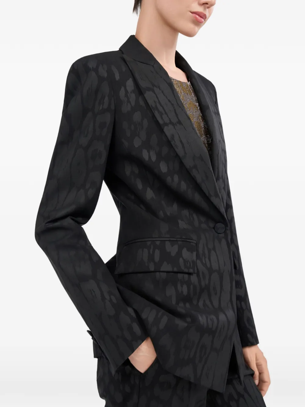 Roberto Cavalli Jack met enkele rij knopen Zwart