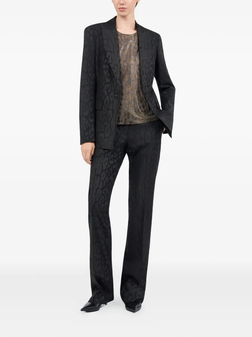 Roberto Cavalli Jack met enkele rij knopen Zwart
