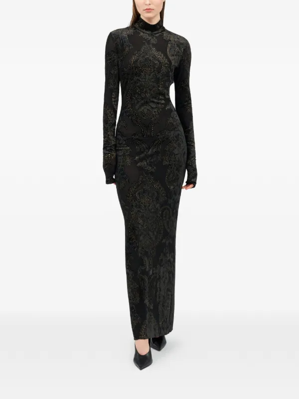 Roberto Cavalli Dress With Ornamental Black Print