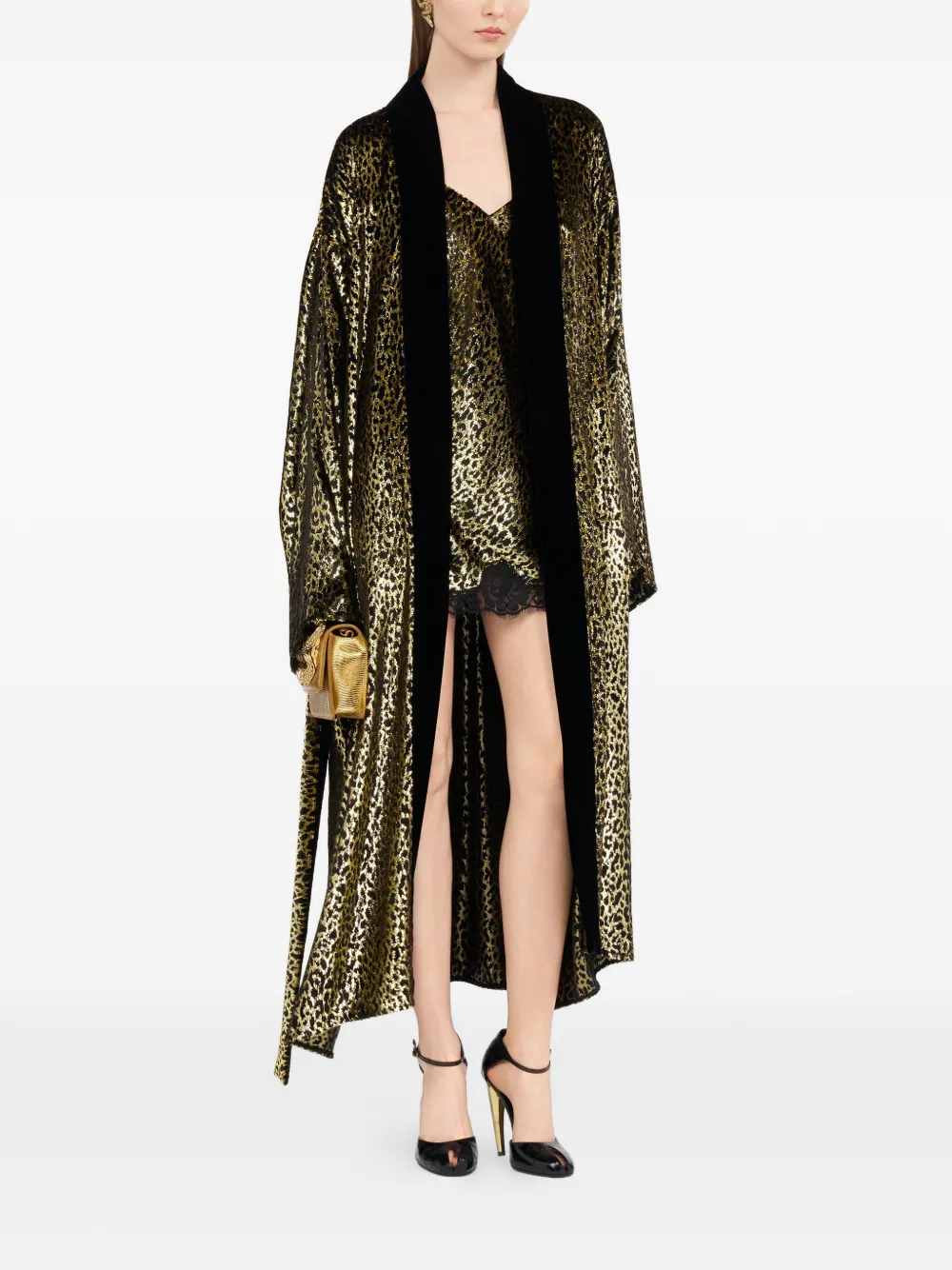 Roberto Cavalli Fil Coup&eacute; leopard-print coat - Goud