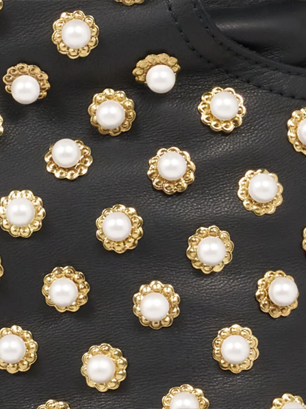 pearl-embellished leather shorts