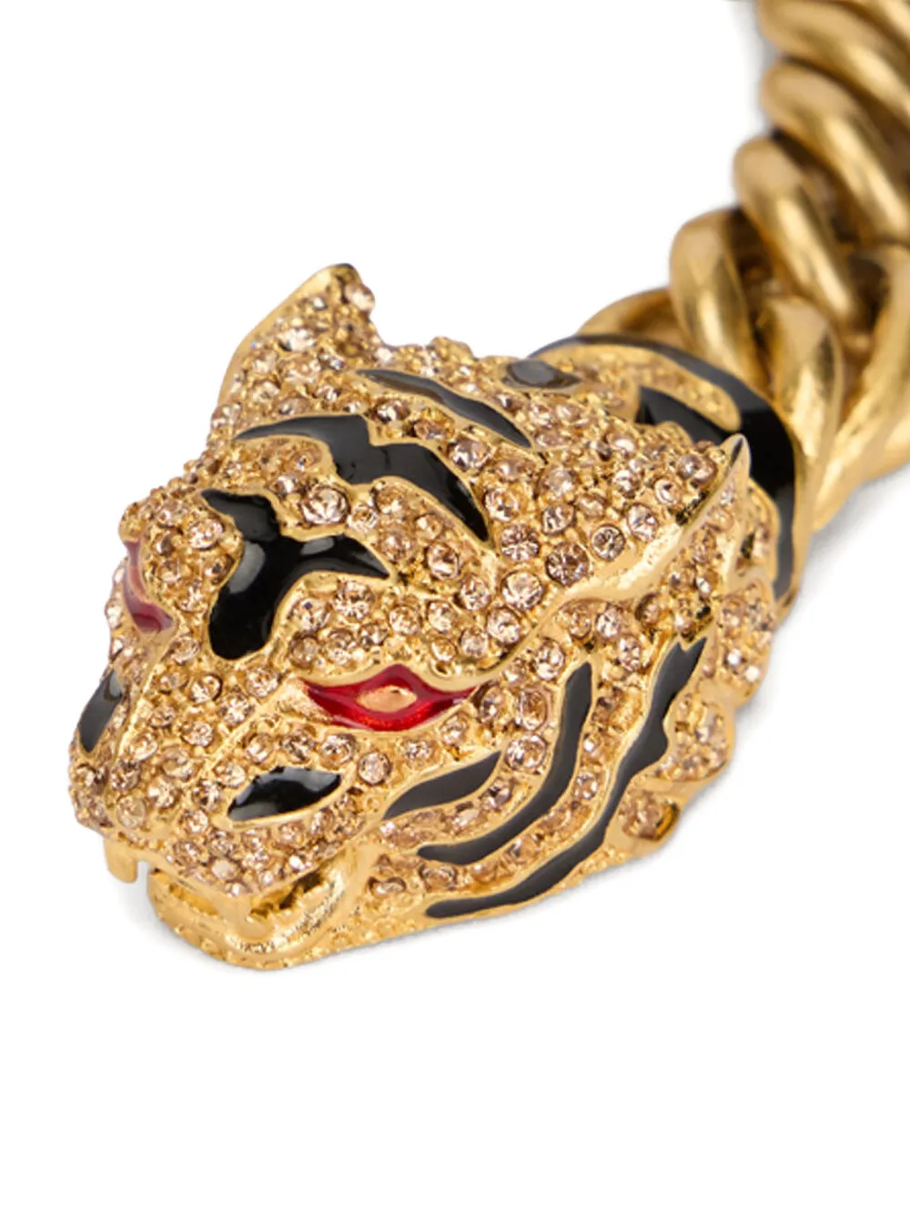 Roberto Cavalli Roar tiger chain belt - Goud