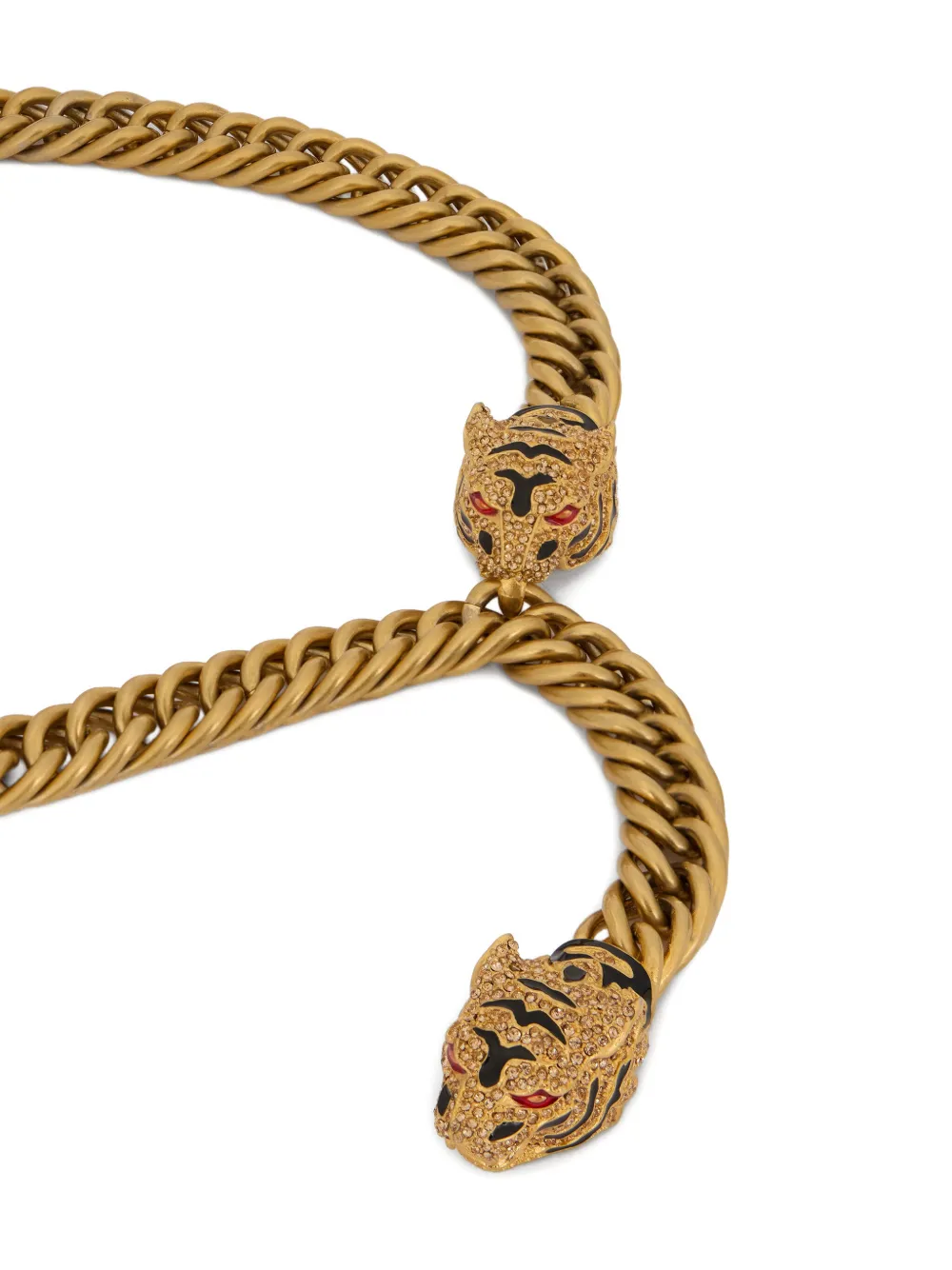 Roberto Cavalli Roar tijger riem met ketting Goud
