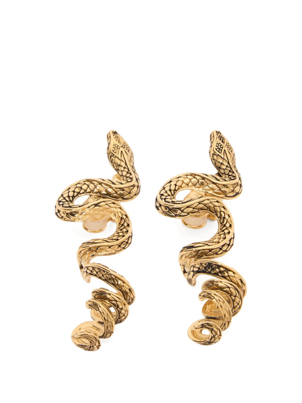 Roberto Cavalli Serpentine gold-tone earrings - Oro