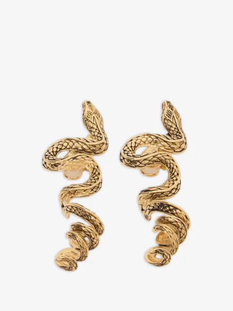 Roberto Cavalli Serpentine gold-tone earrings