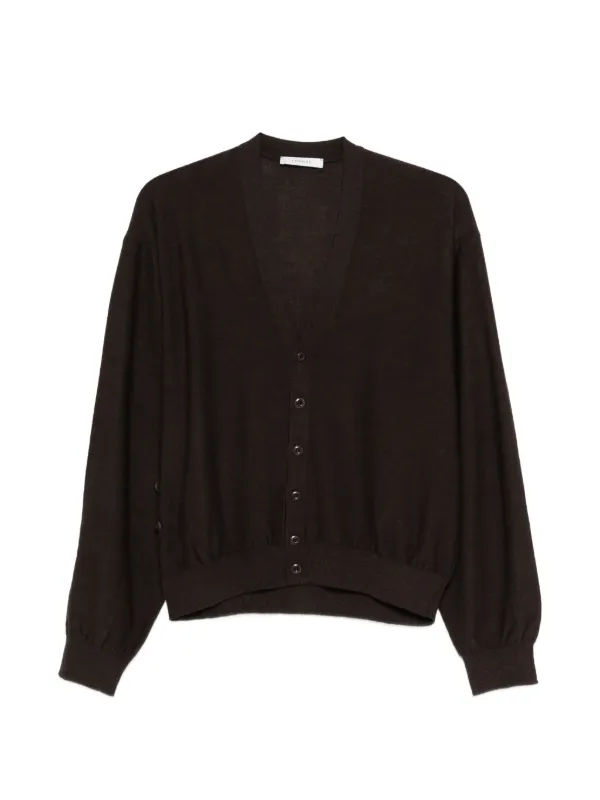LEMAIRE Twisted Cardigan In Merino Blend | Brown | FARFETCH PH